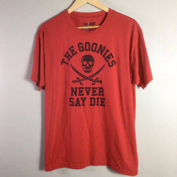 The Goonies Never Say Die movie T Shirt Red Black Large - Picture 1 of 4